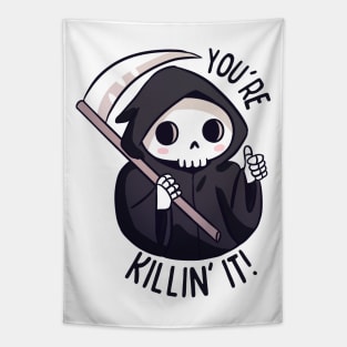 A cute and funny grim reaper pun you're killin it! Tapestry