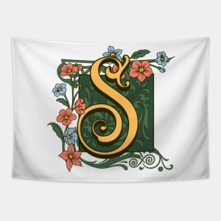 Art Nouveau Letter S, Ornamental Letter S, Art Deco Tapestry