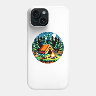 8-bit Camping Adventure: Pixel Wilderness Escape Art Phone Case