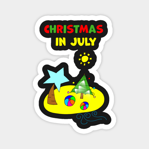 Christmas in July Beach Island Magnet by Artstastic