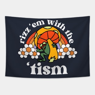 Rizz Em With The Tism Frog Tapestry