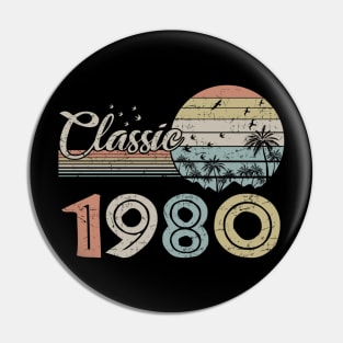 Vintage 1980 Design 40 Years Old 40th birthday Pin