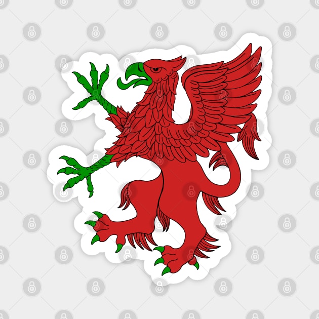 Griffin Rampant in Red and Green Magnet by AzureLionProductions