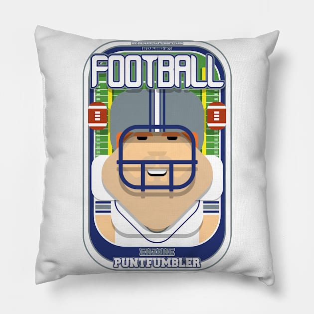 American Football White Silver Blue - Enzone Puntfumbler - Josh version Pillow by Boxedspapercrafts