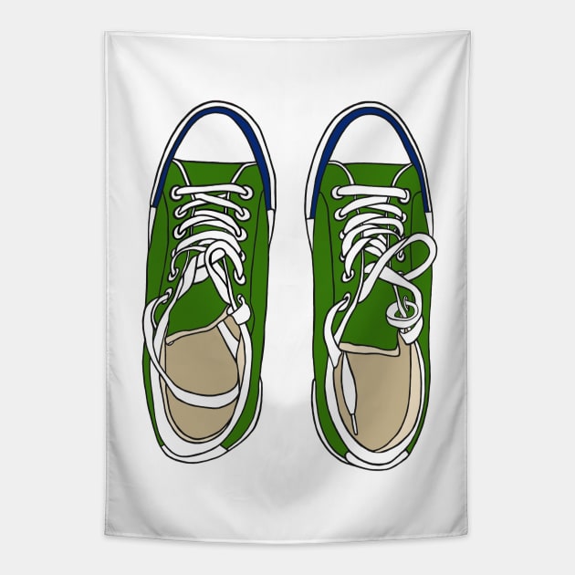 Green sneakers Tapestry by KateQR