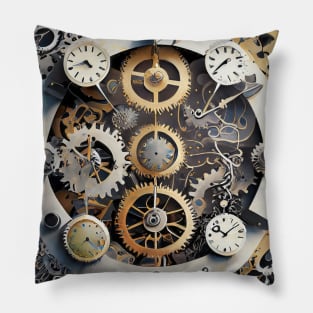 Chrono Canvas - Artistry of Watch Gears and Hands Pillow