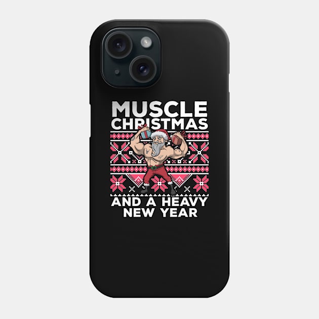 Ugly Christmas Workout Lifting Santa Claus Gym Fitness Gift Phone Case by TellingTales