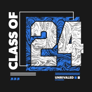 Class of 2024 Urban Streetwear // Graduation Class of '24 Blue T-Shirt