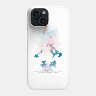 Nagasaki Watercolor Map Phone Case