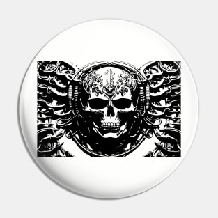 Skull Giger Style Pin