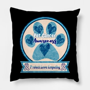 Pet Cancer Awareness Soft Blue Edition Pillow