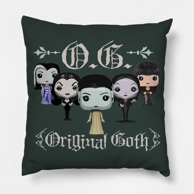 Original Goth Girls (variant 1 of 3) Pillow by woodsman