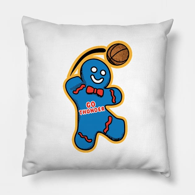 Oklahoma City Thunder Gingerbread Man Pillow by Rad Love