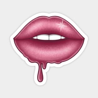 Glitter drip lips Magnet