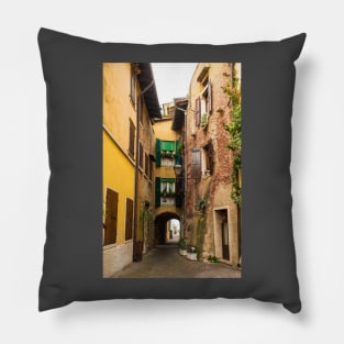 Street in Torri del Benaco, North East Italy Pillow