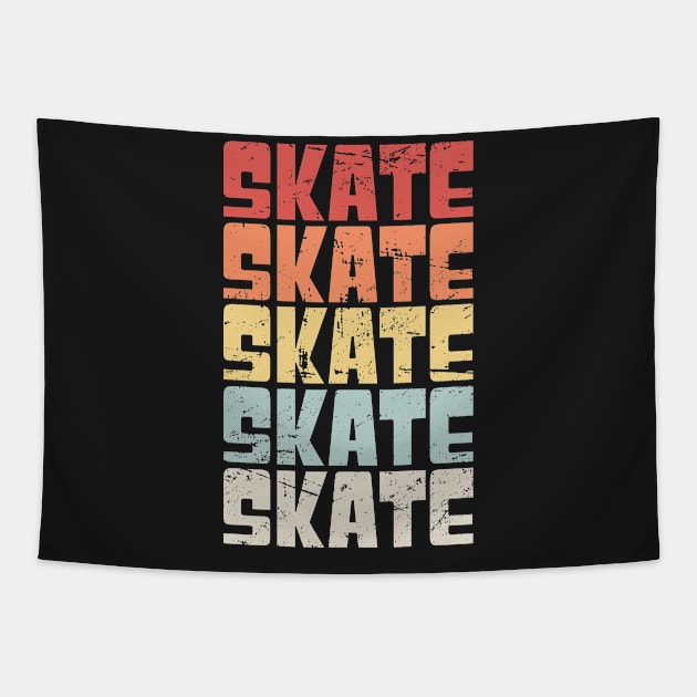 Retro 70s SKATE Text Tapestry by MeatMan