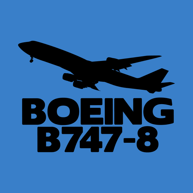 Boeing B747-8 Silhouette Print (Black) by TheArtofFlying