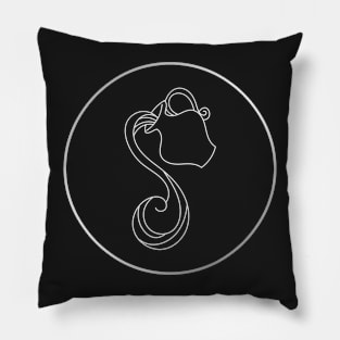 Aquarius Zodiac Art Silver Pillow