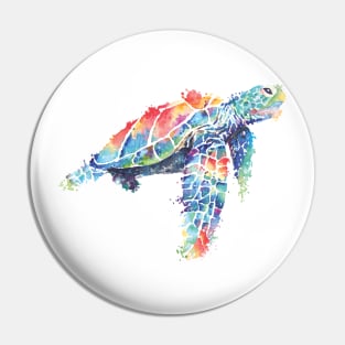 Sea turtle painted in watercolor Pin