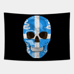 Martinique Flag Skull - Gift for Martiniquais With Roots From Martinique Tapestry