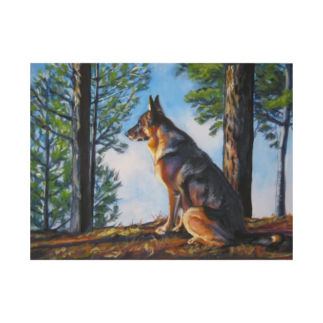 German Shepherd Fine Art Painting by LASHEPARD