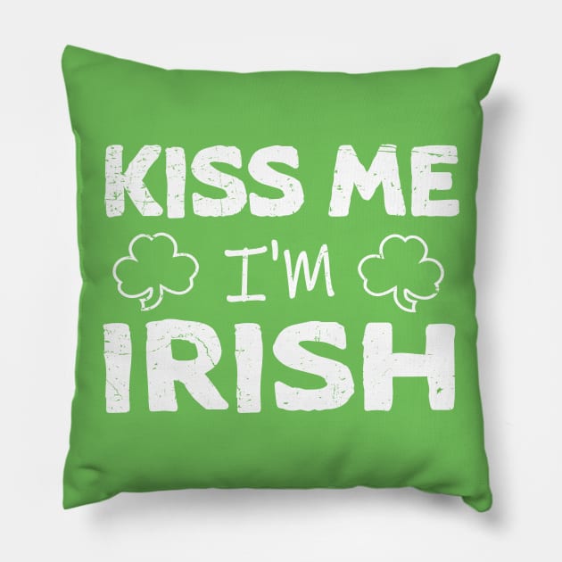 Kiss Me I'm Irish Shamrock St Patrick's Day Pillow by JohnnyxPrint