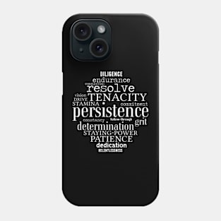 Persistence Inspirational Word Cloud Text Art Phone Case