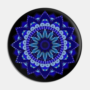 Blue Mandala for Throat Chakra Zunaria Pattern Pin