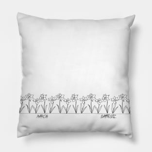 March Birth Month Flower - Daffodil Pillow