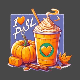 I Love PSL Passion for Pumpkin Spice Latte A Love Story in a Cup T-Shirt