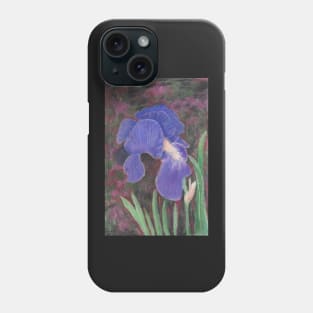 Purple Iris in Colored Pencil Phone Case