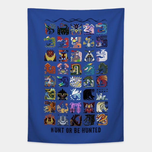 Monster Hunter - Hunt or be Hunted Tapestry by CursedRose