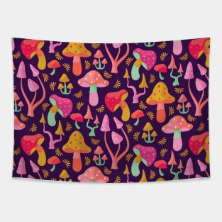 Happy Mushrooms Pattern Design Tapestry