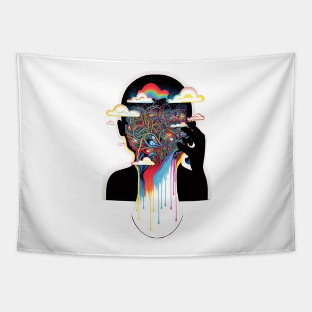 Facemelt|dark|trippy Tapestry by MindTankArt