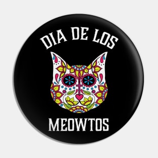 Sugar Skull Calavera Day of the Dead Cat Pin