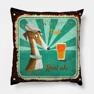 Whippet Pub vintage sign Pillow