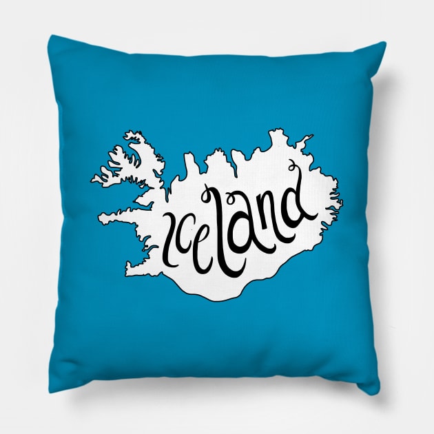 Iceland Outline Pillow by sparkling-in-silence
