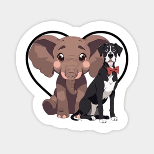 Elephant and Dog Friends Magnet