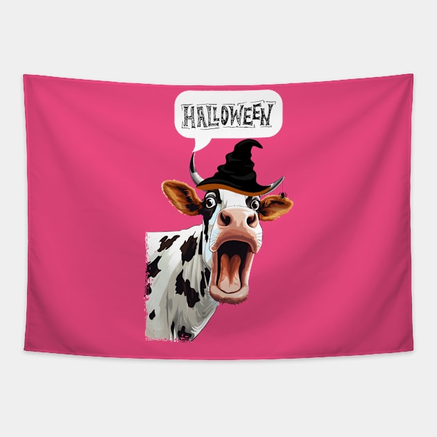 Halloween Cow Tapestry by Funtomass