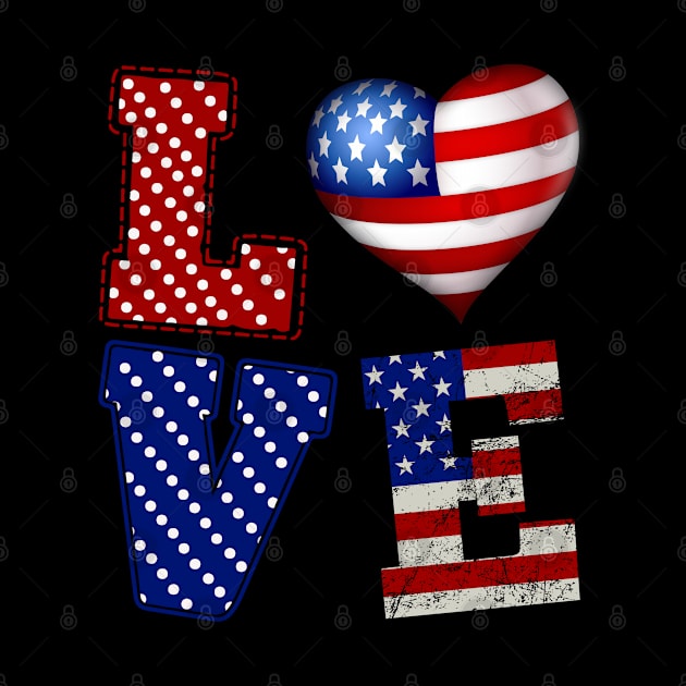 Love 4th of july 2020 American USA Flag Distressed by BeHappy12