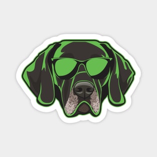 German Shorthaired Pointer Green Neon Shades Magnet