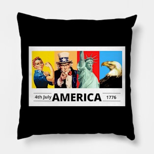 America July 4th Independence 1776 Pillow