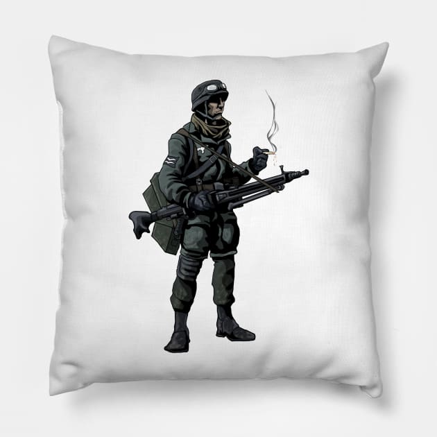 German Para MG42 Gunner Pillow by heinavaara