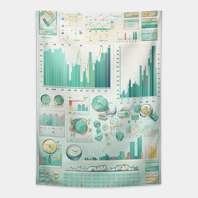 Day trading pattern with dashboard Tapestry by MilkyBerry