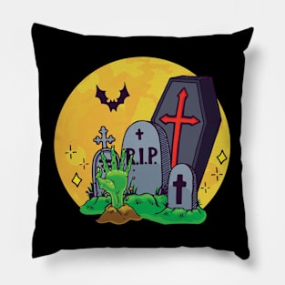 Funny Halloween Zombie Spooky Trick or Treat Pillow