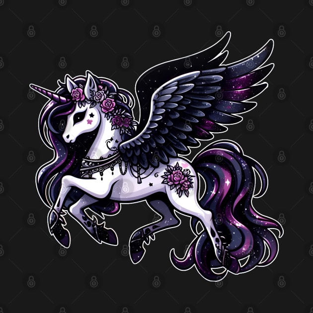 Cosmic unicorn glitter dark pegasus by beangeerie