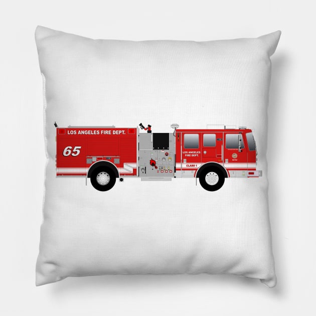 Los Angeles Fire Department Engine Pillow by BassFishin
