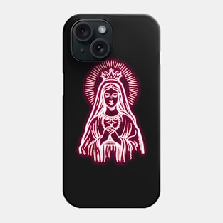 Light Pink Neon Virgin Mary Phone Case