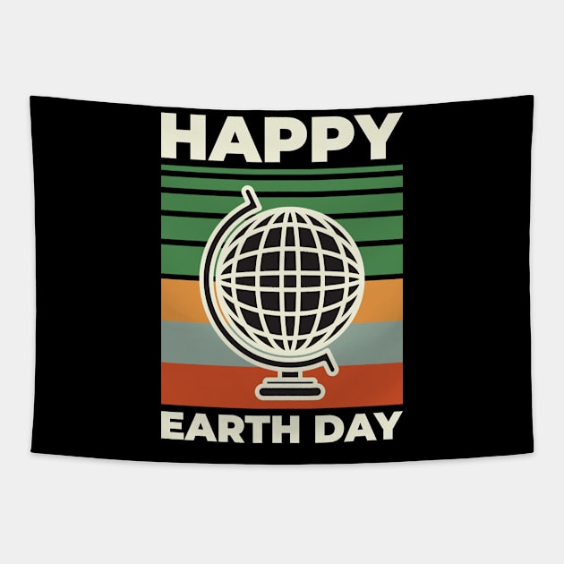 Vintage Happy Earth Day Tapestry by crissbahari