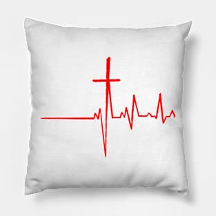 Prayer heart rate cross Pillow